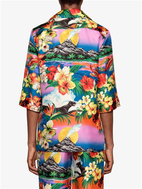 gucci style silk dress|Gucci hawaiian shirt.